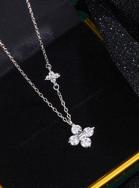 s999足银四叶草项链女轻奢