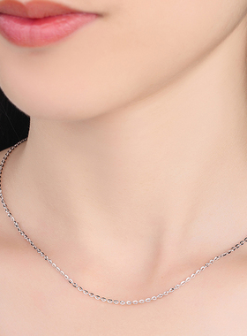 PT950铂金项链女18k白金锁骨链细