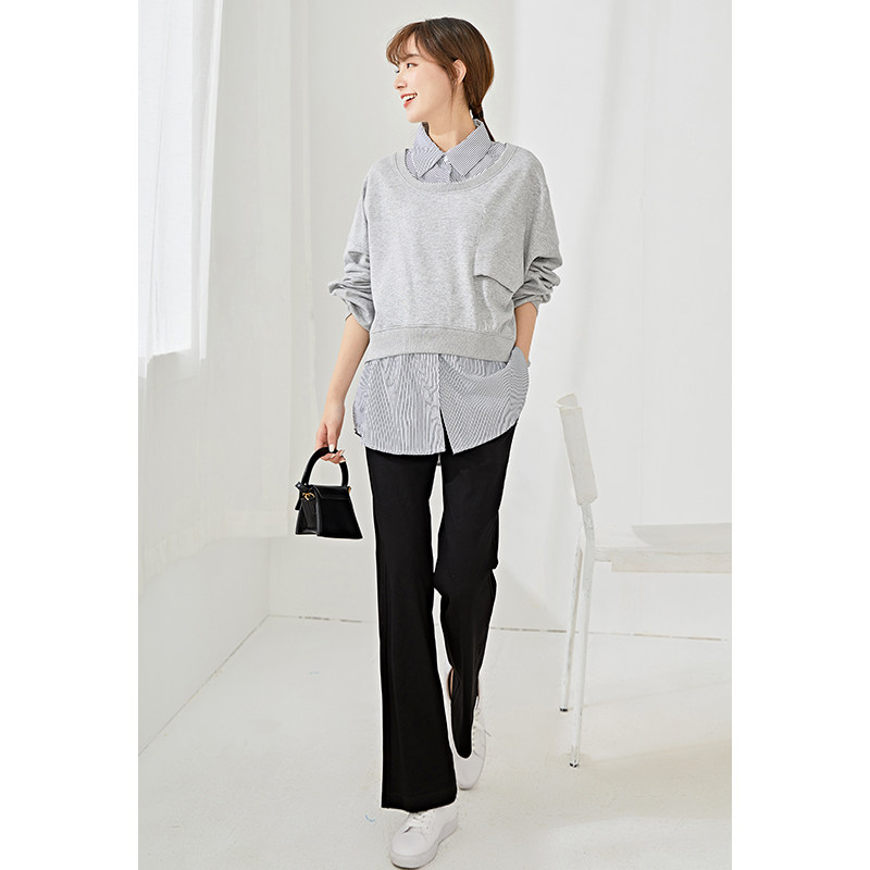 孕之彩孕妇秋季新款宽松垂感阔腿裤 孕之彩服饰孕妇直筒裤