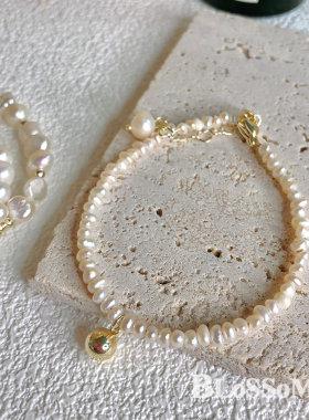 洛瑟女迷你淡水细款珍珠金球手链