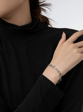 祥云如意S925银复古做旧手链