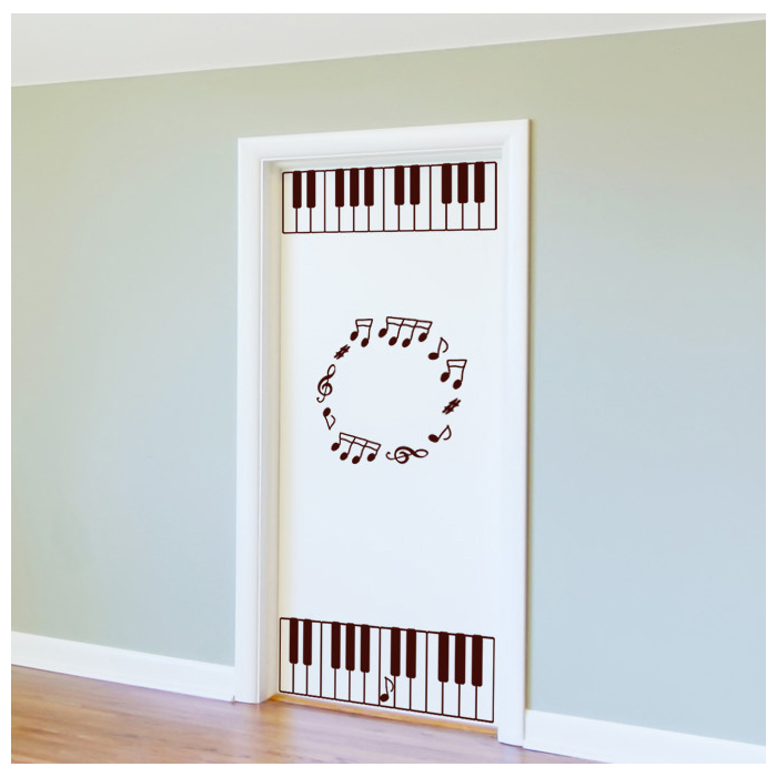 黑白琴键音符墙贴 钢琴房舞蹈房琴行音乐培训教室贴纸 玻璃橱窗贴 - 图1