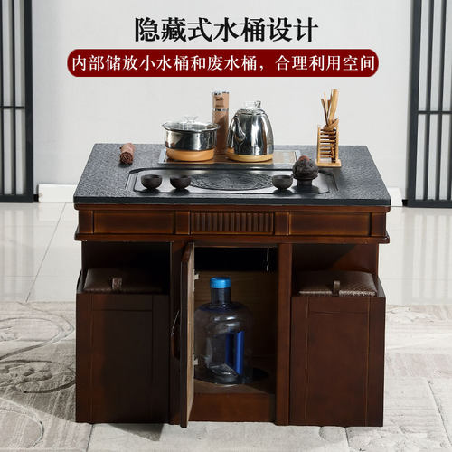 小户型实木小茶台 阳台茶桌椅组合 新中式简约现代家用客厅泡茶桌 - 图1