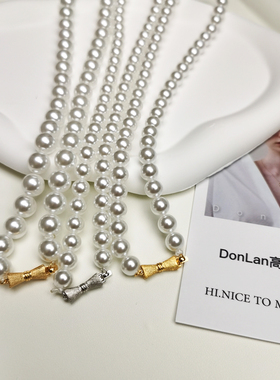 925银澳白珍珠项链女气质温柔