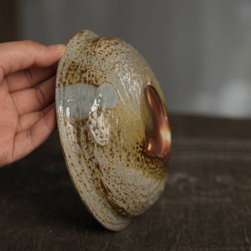 345号 纯手工柴烧 壶承  果盘 点心盘 宽度14.5cm 景德镇陶瓷 - 图3