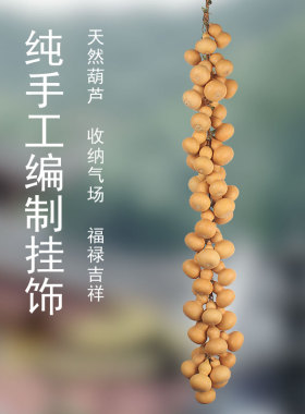 藤条天然小葫芦挂件风水葫芦仿真藤叶绳子葫芦串家居装饰品挂件