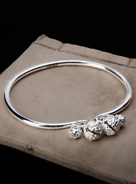 热卖轻奢复古宫廷风四铃铛脚环女铜镀银开口可调节脚环