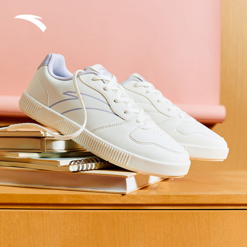 安踏经典低帮板鞋透气舒适软底小白鞋女秋季新款休闲百搭运动鞋女 - 图3