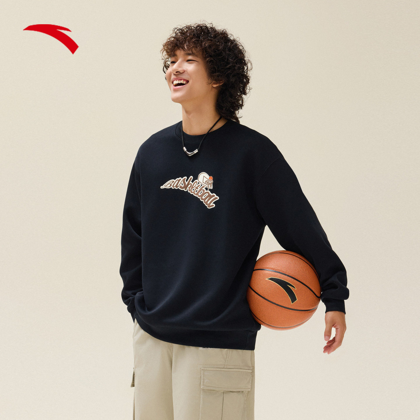 安踏休闲套头卫衣男士冬季新款圆领长袖打底衫宽松简约针织上衣,淘宝优惠券,粉丝福利购,淘宝优惠卷