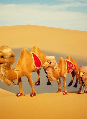 仿真小骆驼动物民族工艺品模型