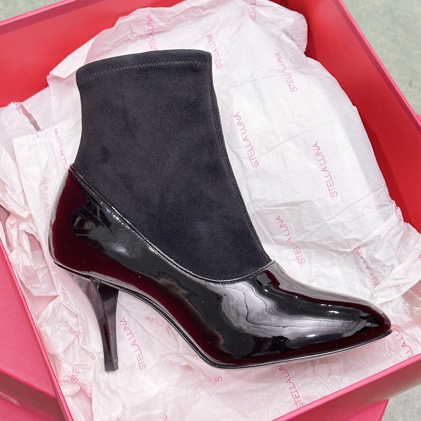 STELLA LUNA秋冬英伦复古风简约细跟短靴时装靴套筒袜靴SLP318108,淘宝优惠券,粉丝福利购,淘宝优惠卷