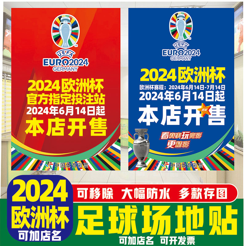 2024欧洲杯体育运动足球场地毯酒吧体彩彩票店装饰地贴地垫可定制