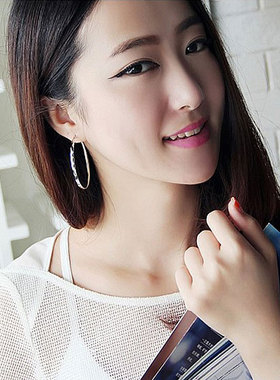 s925银简约大耳圈女礼物防过敏