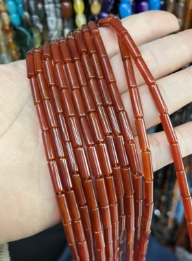 天然红玛瑙小圆珠diy配件恒克森