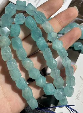 天然天河石唐八棱散珠约8*9mm半成品Diy项链手链配珠