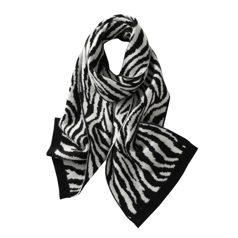 客供！cashmere山羊绒围巾女冬季韩版百搭斑马纹针织保暖围脖加厚,淘宝优惠券,粉丝福利购,淘宝优惠卷