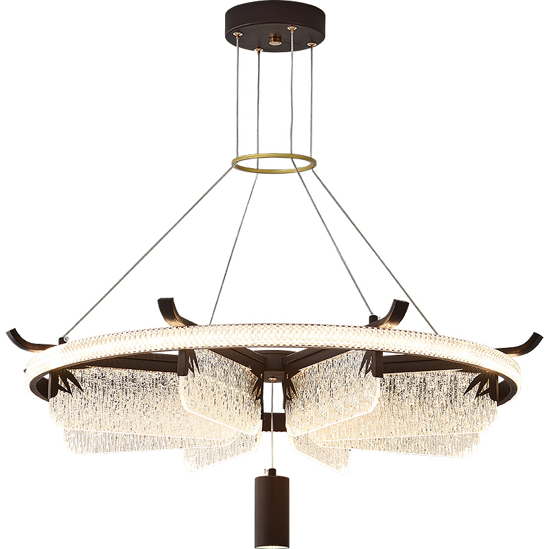 新中式餐厅吊灯亚克力三色LED禅意中国风现代简约酒店工程灯3204 - 图3