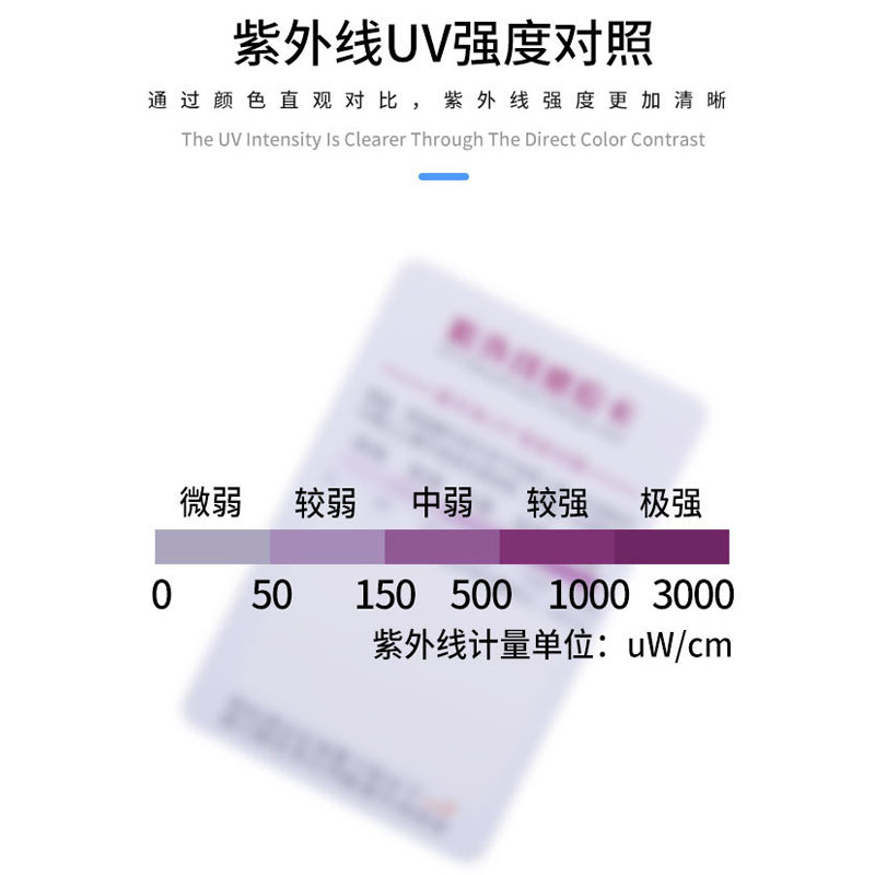 紫外线测试卡皮肤防晒指数测试卡小卡片紫外线检测卡UV强度感应卡 - 图1