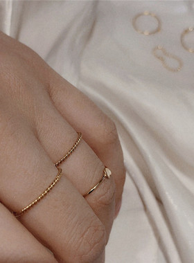 MiniBloom进口14K包金叠戴戒指