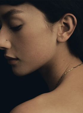 MINI BLOOM 宽方形锁扣项链 美国进口14K包金