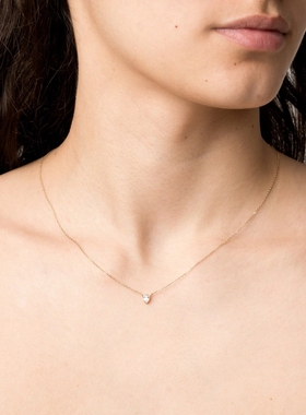 MINIBLOOM纯银电镀14K金女锁骨链