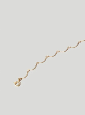 MINI BLOOM 包金波浪手链美国进口14K包金极简风首饰小众设计手链