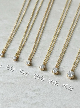 MINI BLOOM 超闪！5分/8分/10分鼻屎莫桑钻纯银镀金项链