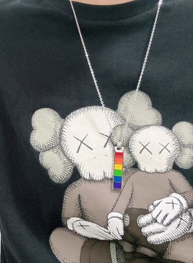 KORKENins中性彩虹项链钛钢项链