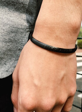 KORKEN恶搞欧美钛钢男女细款手镯