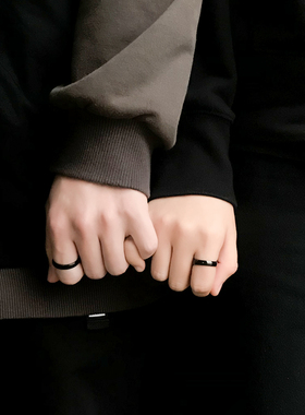 KORKEN原创设计钛钢素圈情侣戒指