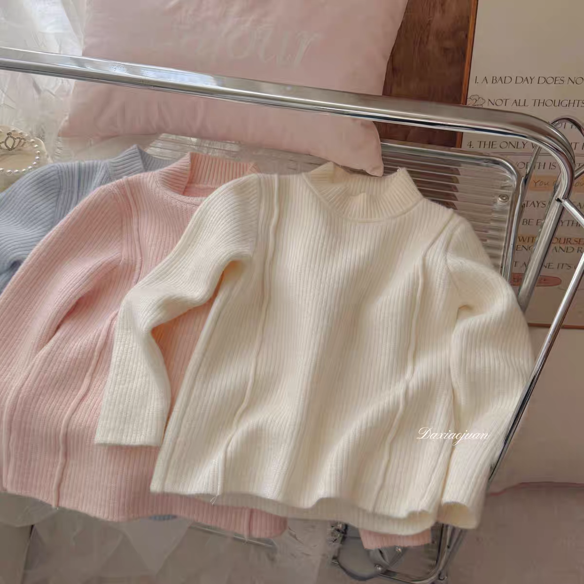 儿童纯色毛衣打底衫内搭秋冬加厚保暖女童针织衫糖果色新款上衣,淘宝优惠券,粉丝福利购,淘宝优惠卷