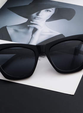 显脸小 张天爱刘嘉玲同款墨镜女猫眼蝴蝶形偏光太阳眼镜女大框