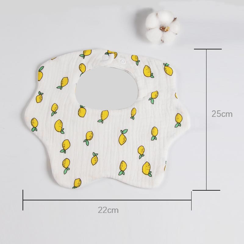 Baby saliva towel 6-layer cotton gauze petal bib baby supplies newborn bib children's anti-vomiting milk towel