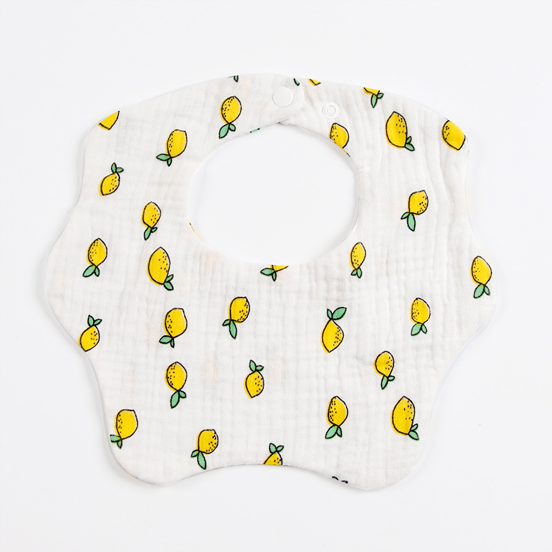 Baby saliva towel 6-layer cotton gauze petal bib baby supplies newborn bib children's anti-vomiting milk towel