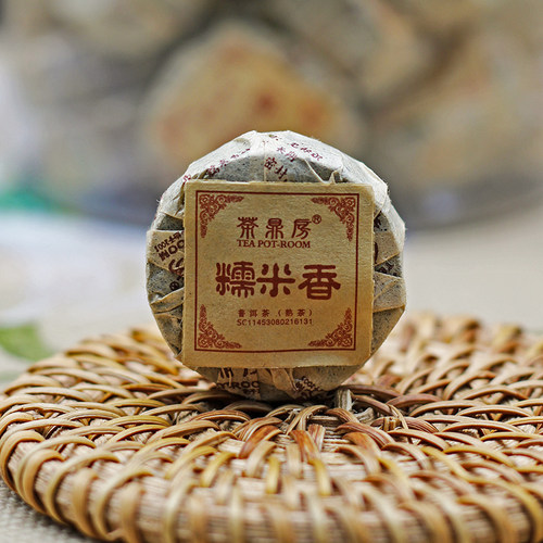 云南普洱茶鼎房糯米香普洱茶熟茶小玉饼牛皮纸天方地圆500克 包邮 - 图2
