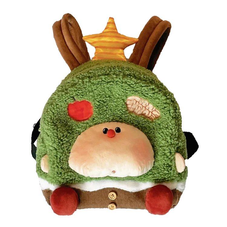 双肩包毛绒圣诞树可爱卡通背包女学生书包大容量2025新款秋冬包包,淘宝优惠券,粉丝福利购,淘宝优惠卷