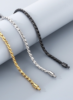 men fashion twisted chains golden hiphop rapper necklace2026