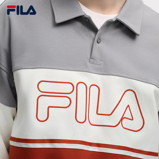FILA Fila knitted long-sleeved POLO shirt