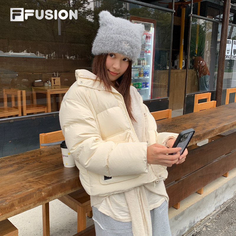 【猫耳帽】FILA FUSION斐乐帽子女款针织帽新款保暖毛线帽冬季帽