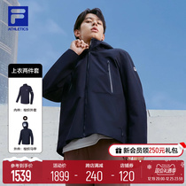 FILA File Official Mens Blouse Two Sets 2023 Autumn Winter Outdoor Windproof Jacket Three-in-one Sports Jacket