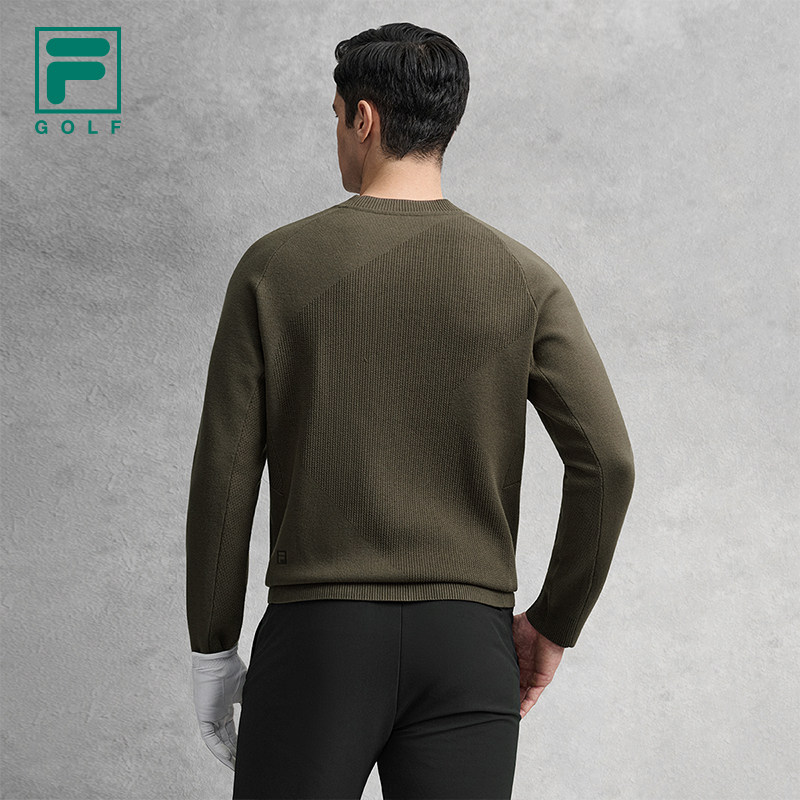 FILA斐乐官方男编织衫26春新款高尔夫运动套头毛衣绵羊毛长袖上衣,淘宝优惠券,粉丝福利购,淘宝优惠卷