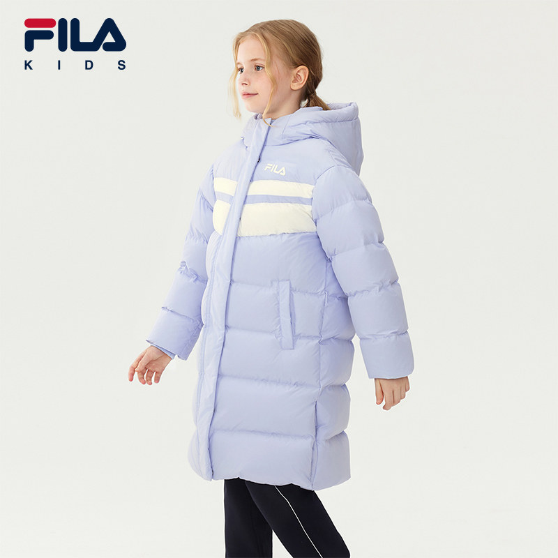 FILA KIDS斐乐童装女大童羽绒服2025冬新款儿童保暖长款宽松外套,淘宝优惠券,粉丝福利购,淘宝优惠卷
