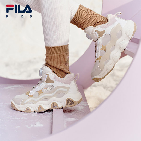FILA KIDS斐乐童鞋儿童棉鞋冬季款男女大童旋钮加绒保暖运动鞋
