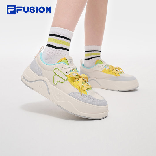 FILA FUSION 斐乐潮牌女鞋板鞋2025夏季新款厚底帆布鞋女运动鞋子