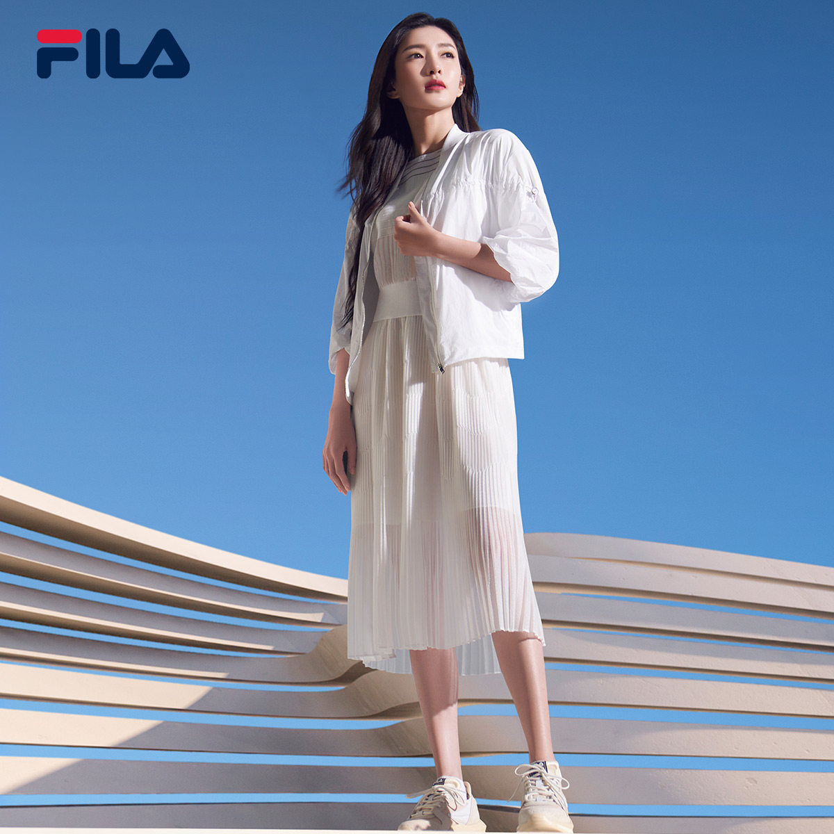 fila官方江疏影同款女子新款半身裙 FILA运动半身裙