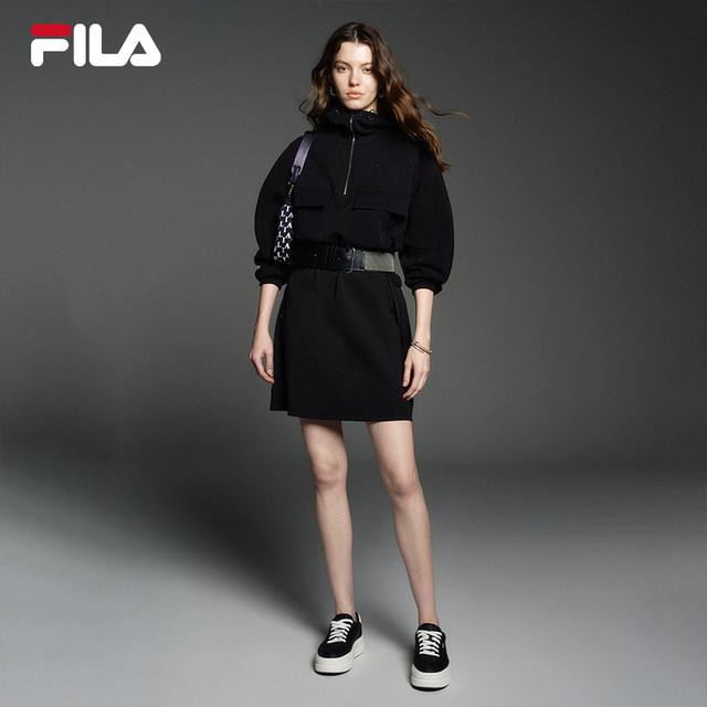 FILA Emerald斐乐女士连衣裙两件套2024春季新款时尚基础宽松裙子