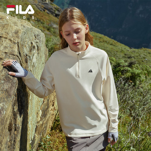 FILA KIDS斐乐童装儿童长袖T恤2016春季款男女童保暖立领运动上衣 - 图1