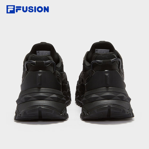 FILA 斐乐硬糖男鞋黑武士厚底增高男士通勤运动鞋纯黑色老爹鞋 - 图1