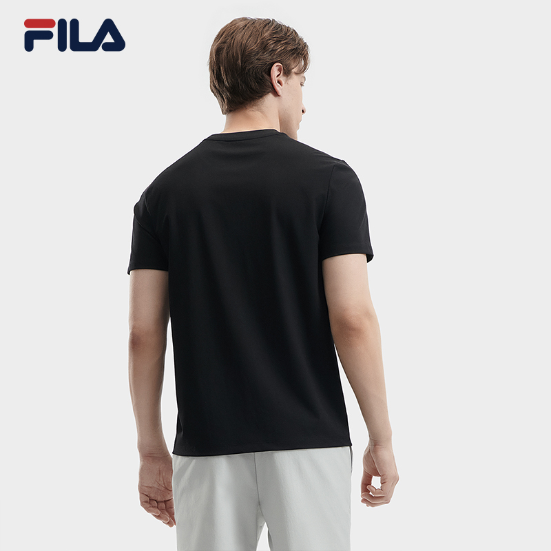 FILA 斐乐官方男子针织短袖衫2024夏季新轻商务时尚休闲冰丝T恤男 - 图1