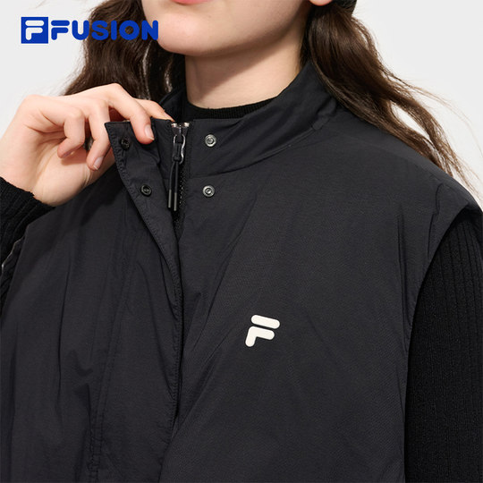 FILA FUSION斐乐潮牌羽绒马甲女2025冬新款时尚休闲宽松保暖上衣